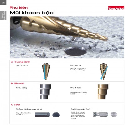 Phụ Kiện Makita Mũi Khoan Tầng Chuy&ecirc;n Dụng